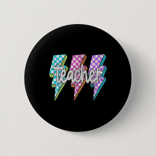 Retro-Blitz-Lehrer  Button (Vorderseite)