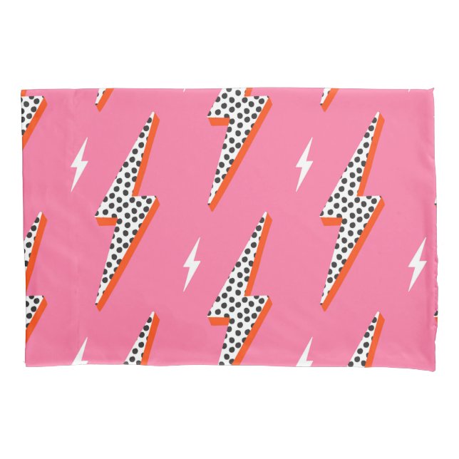 Retro-Blitzbolzen Donner Blitz rot Fabric Thro Kissenbezug (Vorderseite)