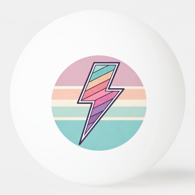 Retro-Blitzschlag Tischtennisball (Vorderseite)