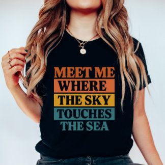 Retro Block „Der Himmel berührt das Meer“, Sommeru T-Shirt
