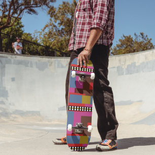 Retro-Blockdesign 6 Skateboard