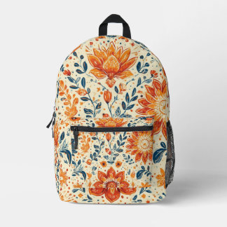 Retro Bloom Burst - Backpack Bedruckter Rucksack