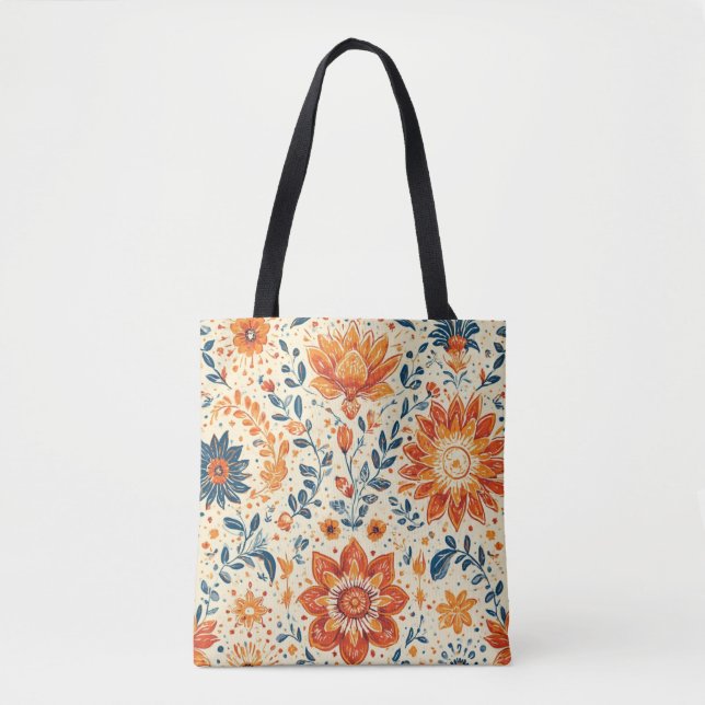 Retro Bloom Burst - Totbeutel (Vorderseite)