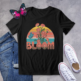 Retro Bloom Butterfly und Wildblumen Shirt