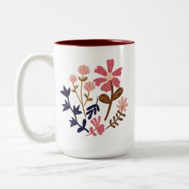 Retro Bloom Floral Muster Zweifarbige Tasse