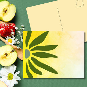 Retro Bloom Geometric Mod Blume Postkarte