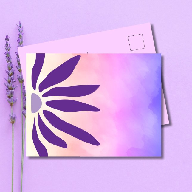 Retro Bloom Geometric Mod Blume Postkarte (Von Creator hochgeladen)