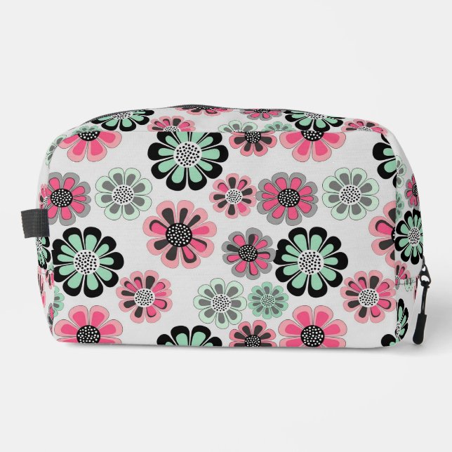 Retro-Bloom-Kosmetik Waschbeutel (Vorderseite)