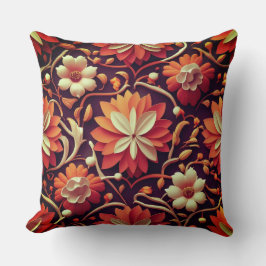 "Retro Bloom - Nahtloses Muster Kissen