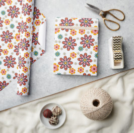 Retro Bloom Pop Geschenkpapier