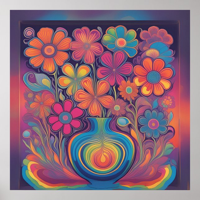 Retro Bloom Vibes Poster (Vorne)
