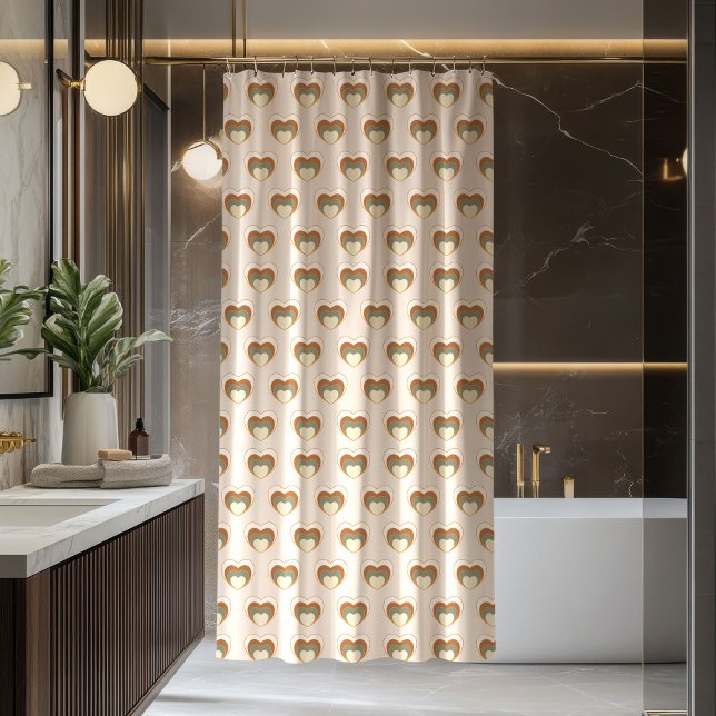 Retro Bloom Vorhang Braun Grün Cozy Accent (Retro Bloom Curtain Brown Green Cozy Accent)