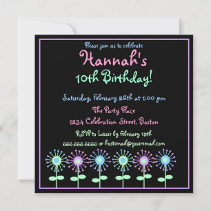 Retro Blooms Einladung