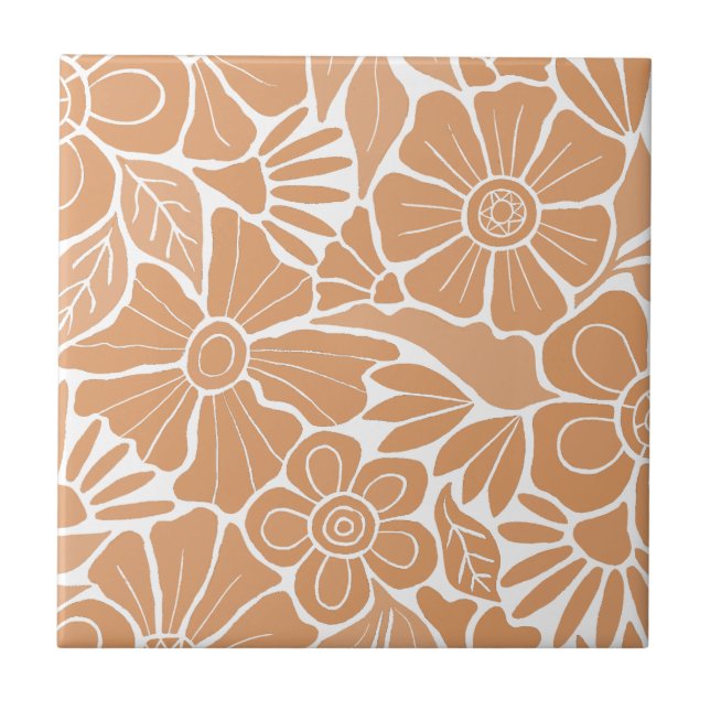 Retro Blossom Parade Blume Bloom HD Fliese (Vorderseite)