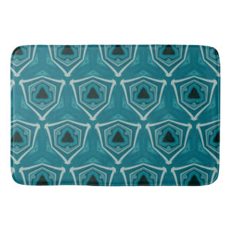 Retro Blue Abstrakt Modern Print Badematte
