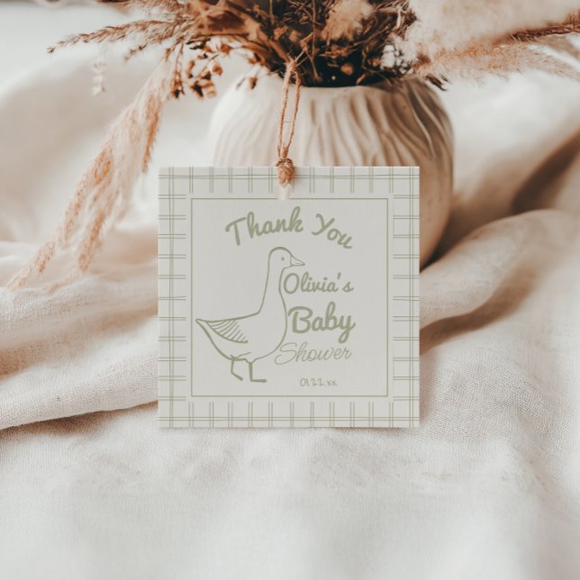 Retro Blue Albern Gänse Hand Drawn Baby Boy Dusche Geschenkanhänger (Von Creator hochgeladen)