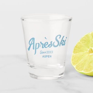 Retro Blue Apres Ski Custom Ski Resort Partys Schnapsglas
