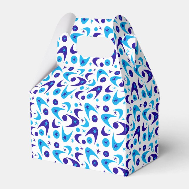 Retro Blue Boomerangs Geschenkschachtel (Vorderseite)