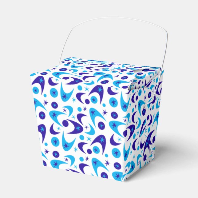 Retro Blue Boomerangs Geschenkschachtel (Vorderseite)