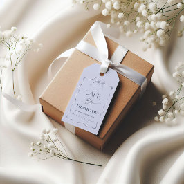 Retro Blue Bow Cafe Bebe Boy Coffee Baby Shower Geschenkanhänger