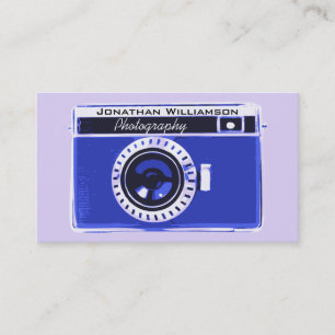 Retro Blue Camera Fotografy Business Cards Visitenkarte