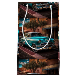 Retro Blue Car Kleine Geschenktüte