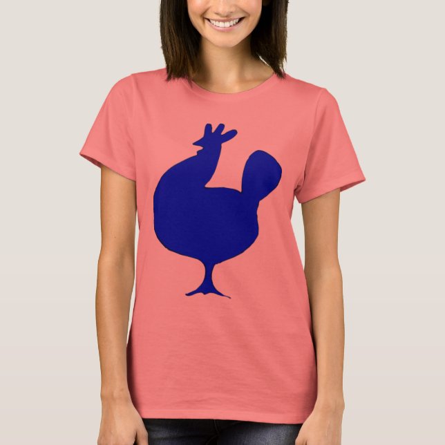 Retro Blue Chicken T-Shirt (Vorderseite)