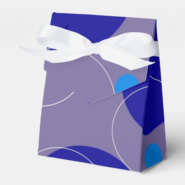 Retro Blue Circles & Ovals Royal Periwinkle Aqua Geschenkschachtel (Vorderseite)