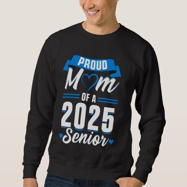 Retro Blue Class of 2025 Senior Abschluss Funny S Sweatshirt (Vorderseite)