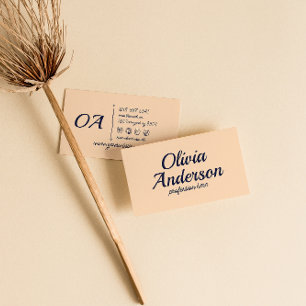 Retro Blue Colorful Bold Niedlich einzigartig Visitenkarte