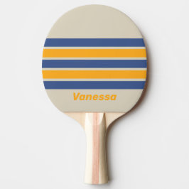 Retro Blue Crush Sunset Across Striping with Name Tischtennis Schläger