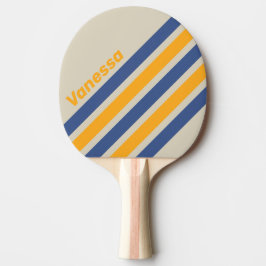 Retro Blue Crush Sunset Angled Striping with Name Tischtennis Schläger