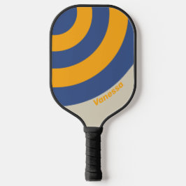 Retro Blue Crush Sunset Circle Strip mit Name Pickleball Schläger