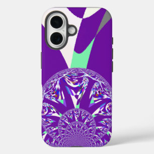 Retro Blue Cyan Kaleidoskop Art Print iPhone 16 Hülle