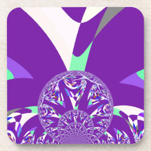 Retro Blue Cyan Kaleidoskop Art Print Getränkeuntersetzer