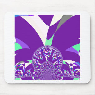 Retro Blue Cyan Kaleidoskop Art Print Mousepad
