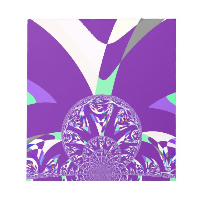 Retro Blue Cyan Kaleidoskop Art Print Notizblock (Vorderseite)