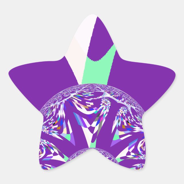 Retro Blue Cyan Kaleidoskop Art Print Stern-Aufkleber (Vorderseite)