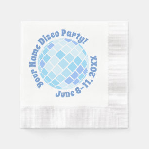 Retro Blue Disco Ball PERSONALISIERT Serviette