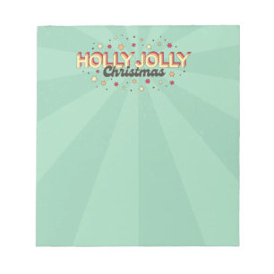 Retro Blue Flash Farbe heilige jolle Weihnachtstex Notizblock