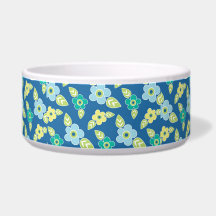 Retro Blue Flowers Muster