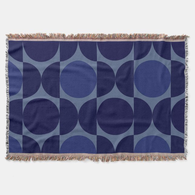 Retro Blue Geometric Decke (Vorderseite)