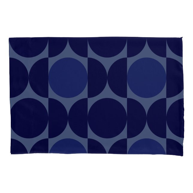 Retro Blue Geometric Kissenbezug (Vorderseite)