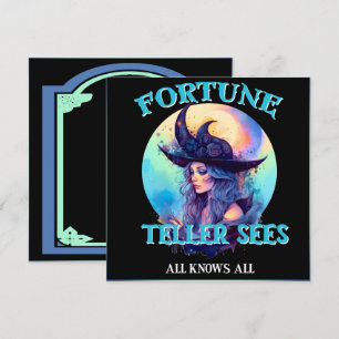 Retro Blue Hexe Halloween Karten