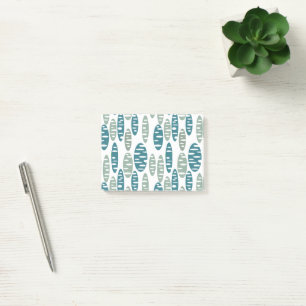 Retro Blue Holey Ovals Post-it Klebezettel