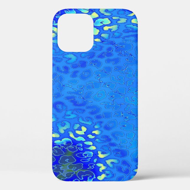 Retro Blue Leopard Print Skin Case-Mate iPhone Hülle (Rückseite)