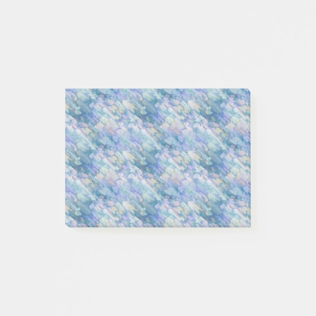 Retro Blue Lila Raindrop Muster Post-it Klebezettel (Vorderseite)