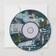 Retro Blue Music Producer CD DJ Business Card