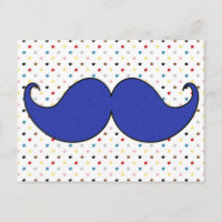 Retro Blue Mustache Mustache