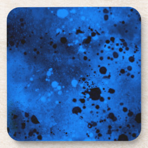 Retro Blue Paint Spritzer Kunststoff Getränkeuntersetzer